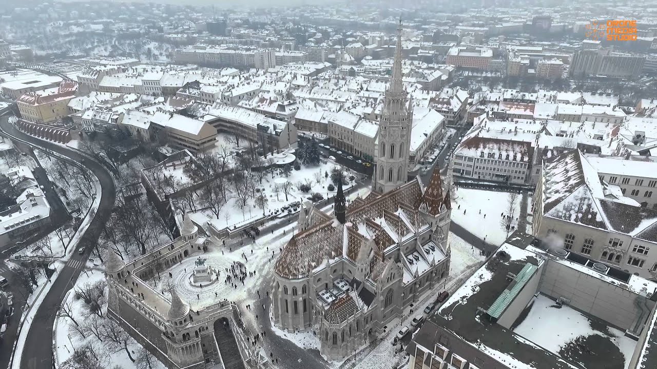Snow-covered Budapest From Above: A Bird's Eye View on Winter